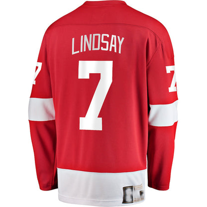 D.Red Wings #7 Ted Lindsay Fanatics Branded Premier Breakaway Retired Player Jersey Red Stitched American Hockey Jerseys - Main View