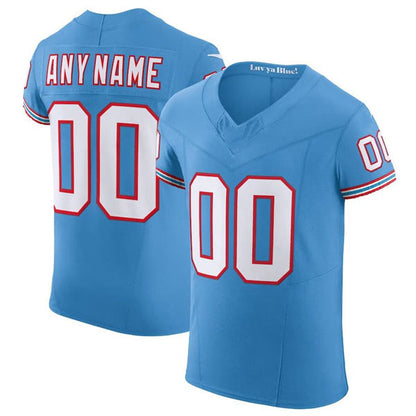 Custom T.Titans Light Blue Scarlet Vapor F.U.S.E. Elite  Jersey Stitched American Football Jerseys - Main View