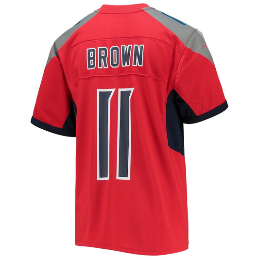 T.Titans #11 A.J. Brown Red Inverted Team Game Jersey Stitched American Football Jerseys - Main View