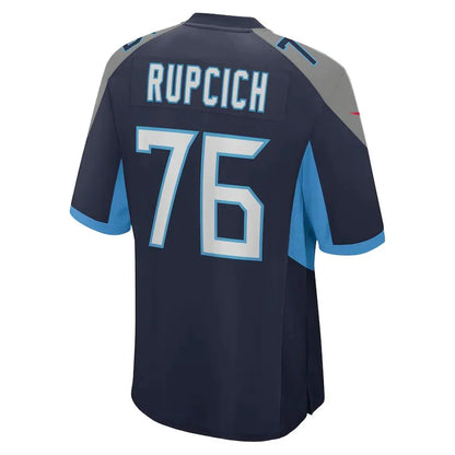 T.Titans #76 Andrew Rupcich Navy Game Player Jersey Stitched American Football Jerseys - Main View