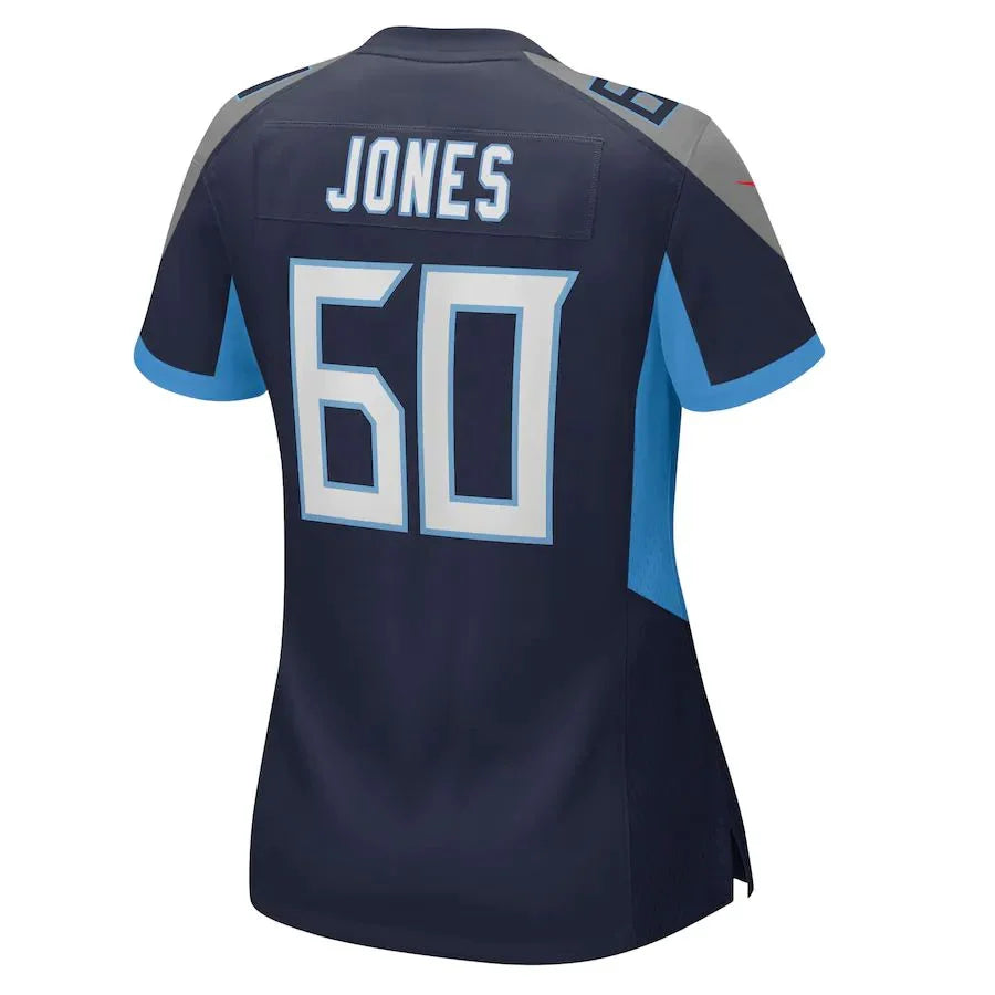 T.Titans #60 Ben Jones Navy Game Jersey Stitched American Football Jerseys - Main View