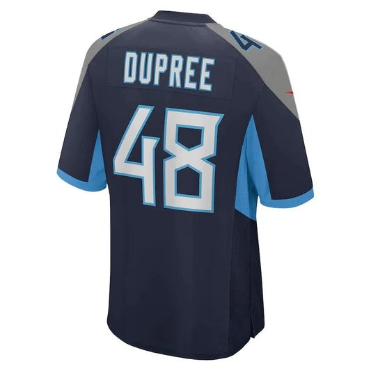 T.Titans #48 Bud Dupree Navy Game Player Jersey Stitched American Football Jerseys - Main View