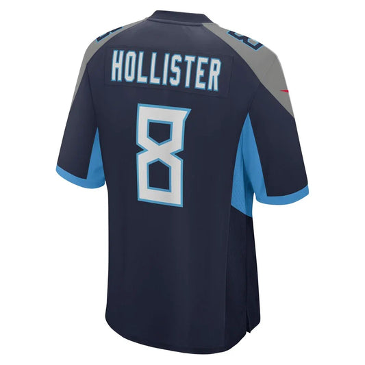 T.Titans #8 Cody Hollister Navy Game Player Jersey Stitched American Football Jerseys - Main View