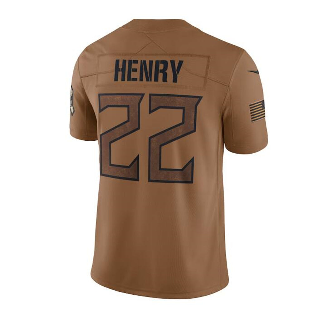 TB.Buccaneers #22 Derrick Henry Brown 2023 Salute To Service Limited JerseyStitched American Football Jerseys - Main View