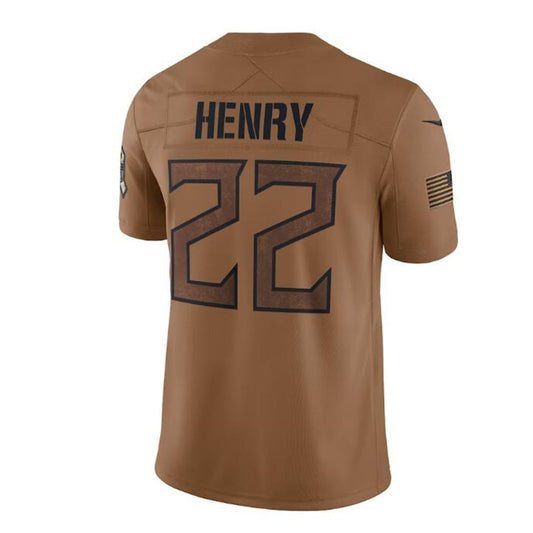 TB.Buccaneers #22 Derrick Henry Brown 2023 Salute To Service Limited JerseyStitched American Football Jerseys - Main View