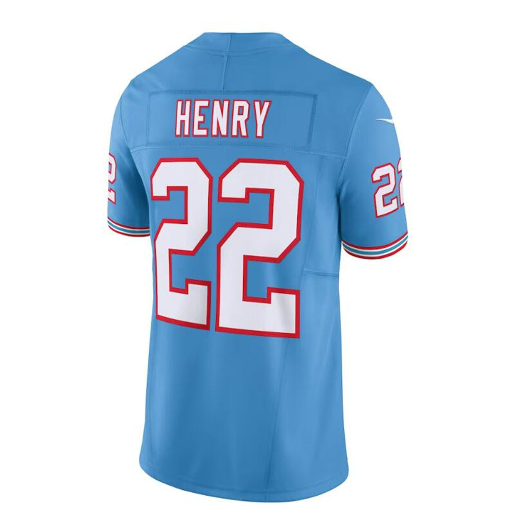 T.Titans #22 Derrick Henry Light Blue Oilers Throwback Vapor F.U.S.E. Limited Jersey Stitched American Football Jerseys - Main View