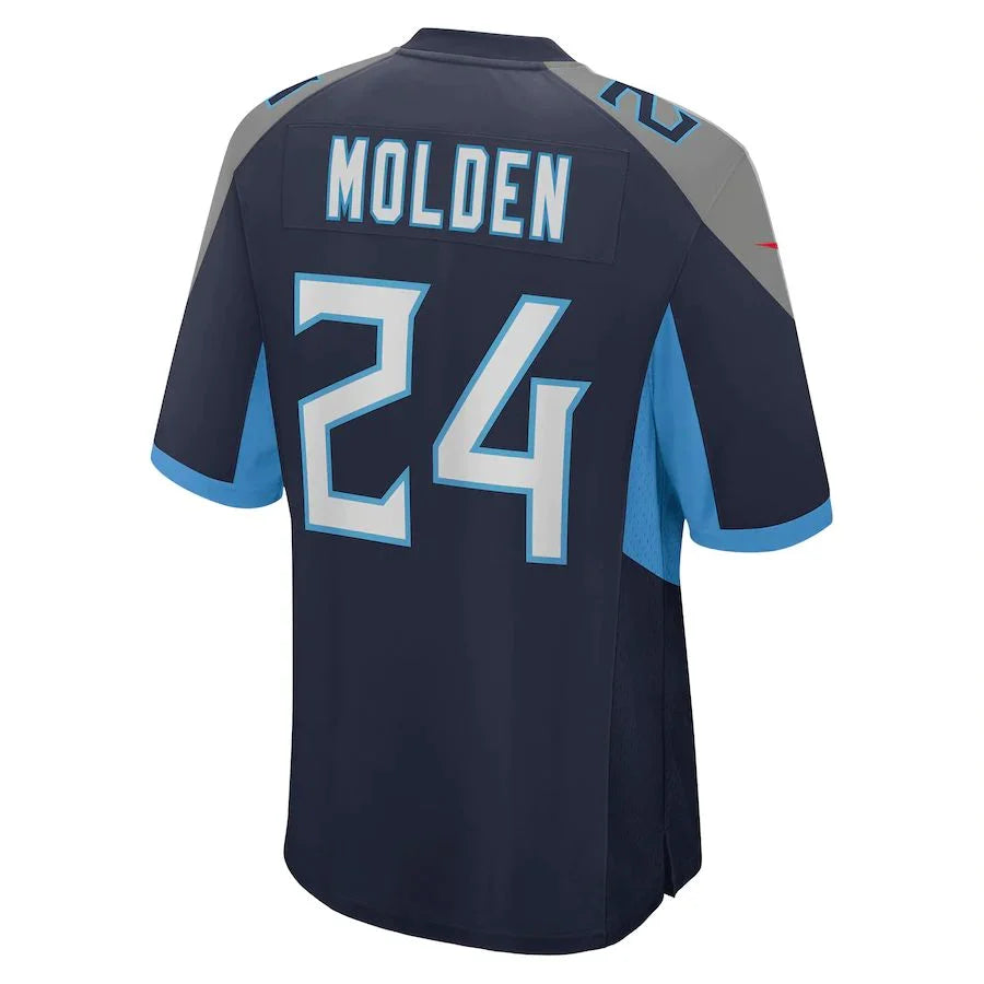 T.Titans #24 Elijah Molden Navy Game Jersey Stitched American Football Jerseys - Main View
