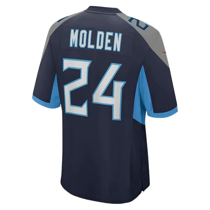 T.Titans #24 Elijah Molden Navy Game Jersey Stitched American Football Jerseys - Main View