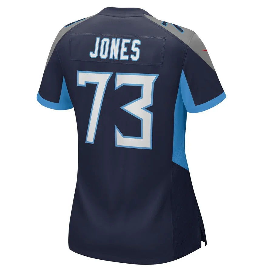T.Titans #73 Jamarco Jones Navy Player Game Jersey Stitched American Football Jerseys - Main View