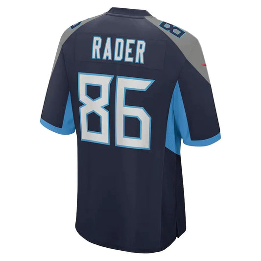 T.Titans #86 Kevin Rader Navy Game Player Jersey Stitched American Football Jerseys - Main View