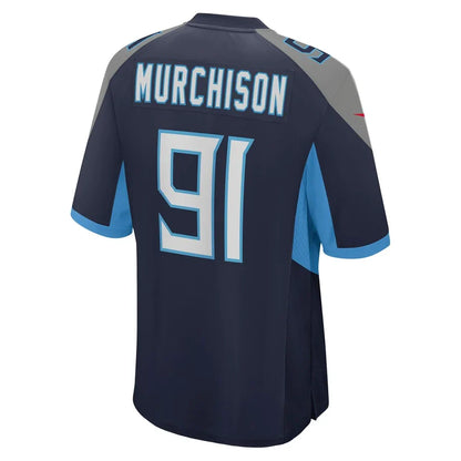 T.Titans #91 Larrell Murchison Navy Game Jersey Stitched American Football Jerseys - Main View