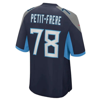 T.Titans #78 Nicholas Petit-Frere Navy Game Player Jersey Stitched American Football Jerseys - Main View