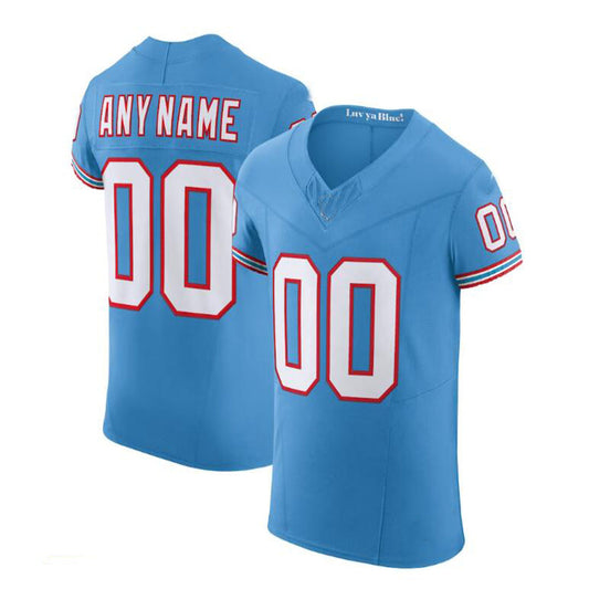 Custom T.Titans Light Blue Vapor F.U.S.E. Elite Jersey American Stitched Football Jerseys - Main View