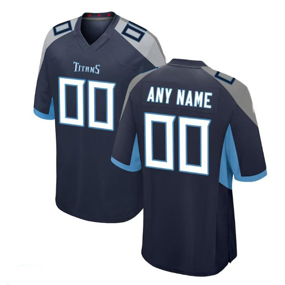 Custom T.Titans Navy Jersey American Stitched Football Jerseys - Main View