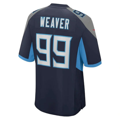 T.Titans #99 Rashad Weaver Navy Game Jersey Stitched American Football Jerseys - Main View