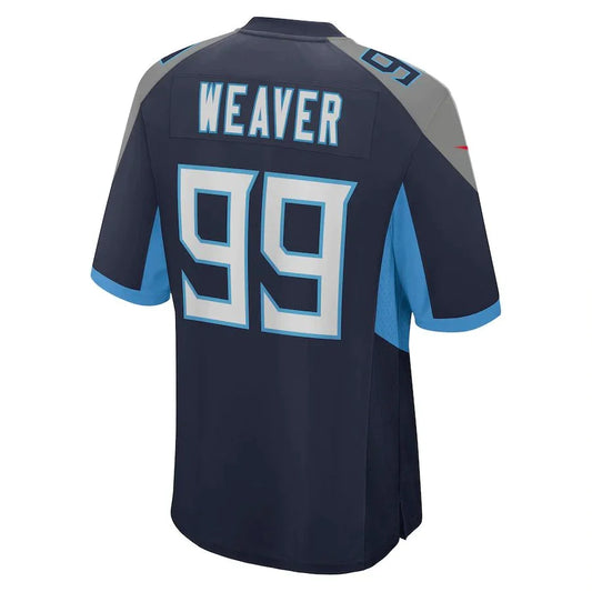 T.Titans #99 Rashad Weaver Navy Game Jersey Stitched American Football Jerseys - Main View