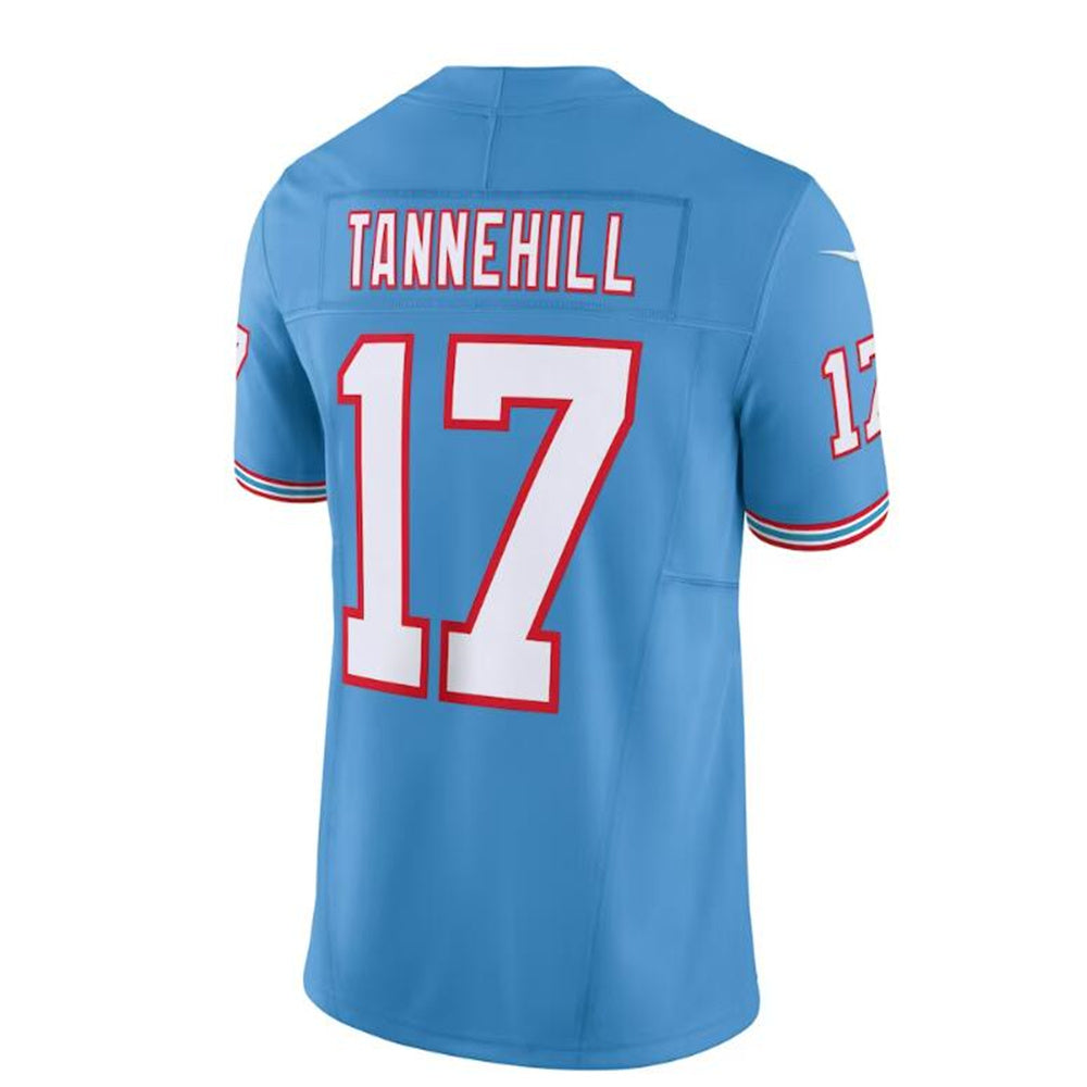 T.Titans #17 Ryan Tannehill Light Blue Oilers Throwback Vapor F.U.S.E. Limited Jersey Stitched American Football Jerseys - Main View
