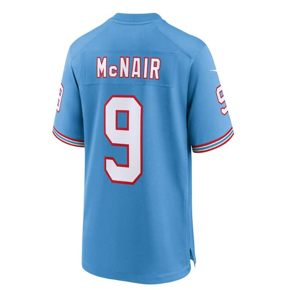 T.Titans #9 Steve McNair Light Blue Oilers Throwback Retired Player Game Jersey Stitched American Football Jerseys - Main View