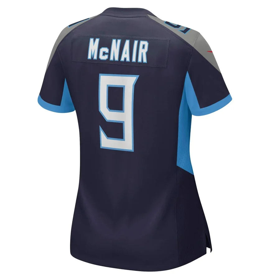 T.Titans #9 Steve McNair Navy Game Retired Player Jersey Stitched American Football Jerseys - Main View