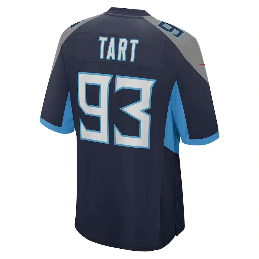 T.Titans #93 Teair Tart Navy Game Player Jersey Stitched American Football Jerseys - Main View