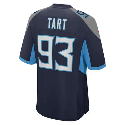 T.Titans #93 Teair Tart Navy Game Player Jersey Stitched American Football Jerseys - Main View