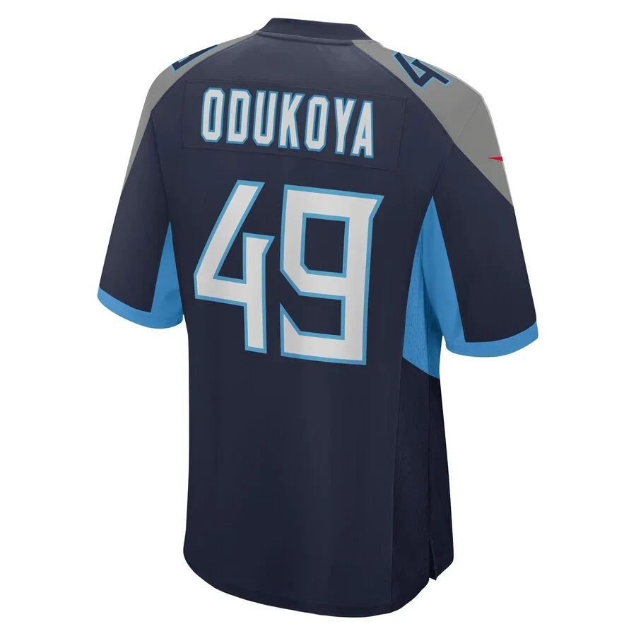 T.Titans #49 Thomas Odukoya Navy Game Player Jersey Stitched American Football Jerseys - Main View