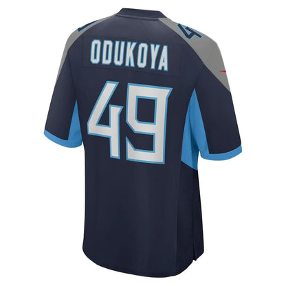 T.Titans #49 Thomas Odukoya Navy Game Player Jersey Stitched American Football Jerseys - Main View