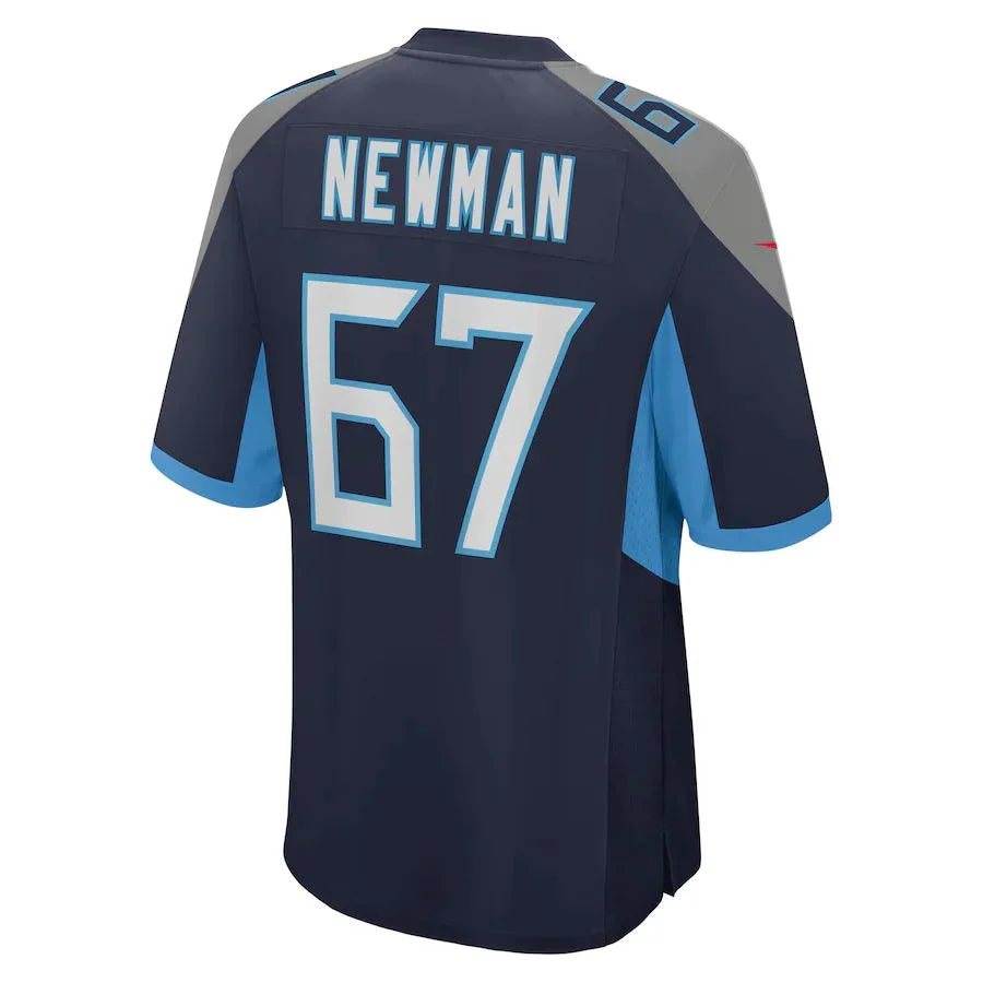 T.Titans #67 Xavier Newman Navy Game Player Jersey Stitched American Football Jerseys - Main View