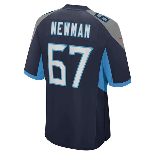 T.Titans #67 Xavier Newman Navy Game Player Jersey Stitched American Football Jerseys - Main View