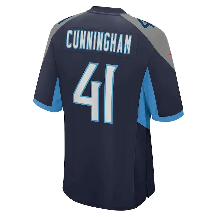 T.Titans #41 Zach Cunningham Navy Game Player Jersey Stitched American Football Jerseys - Main View