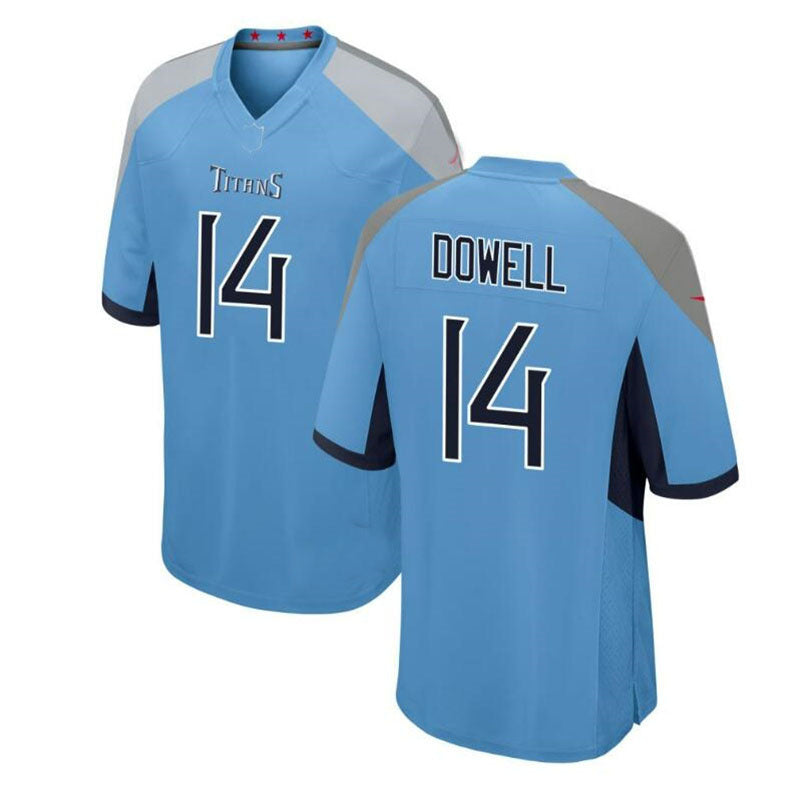 T.Titans #14 Colton Dowell Alternate Game Jersey - Light Blue Stitched American Football Jerseys - Main View