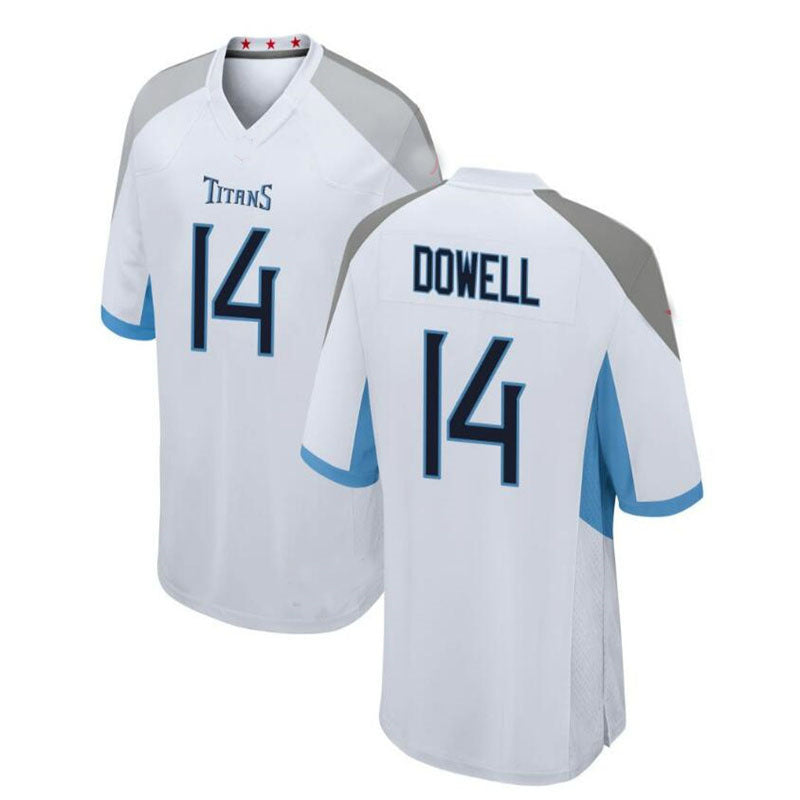 T.Titans #14 Colton Dowell Game Jersey - White Stitched American Football Jerseys - Main View