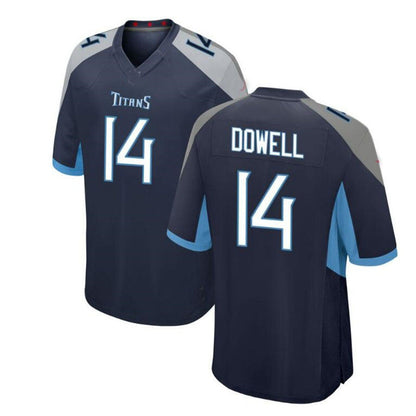 T.Titans #14 Colton Dowell Game Jersey - Navy Stitched American Football Jerseys - Main View