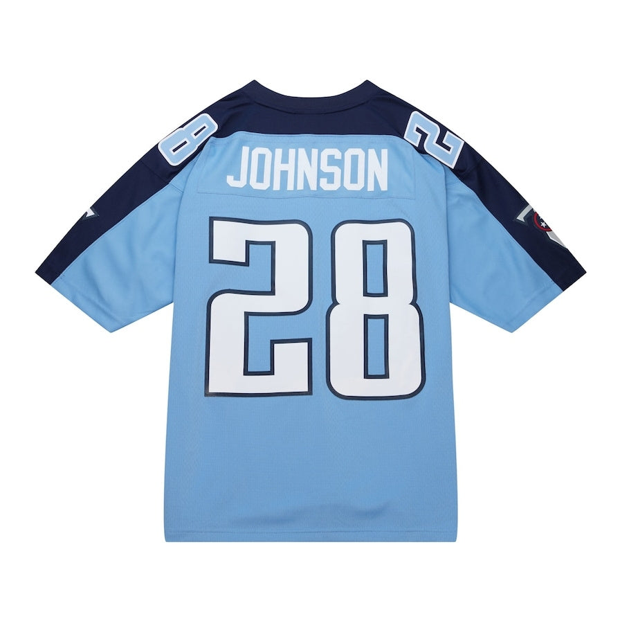 T.Titans #28 Chris Johnson Mitchell & Ness Legacy Replica Jersey - Light Blue Stitched American Football Jerseys - Main View