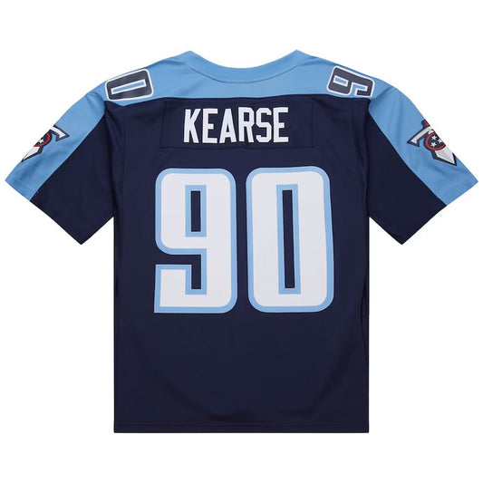 T.Titans #90 Jevon Kearse Mitchell & Ness 1999 Legacy Replica Jersey - Navy Stitched American Football Jerseys - Main View
