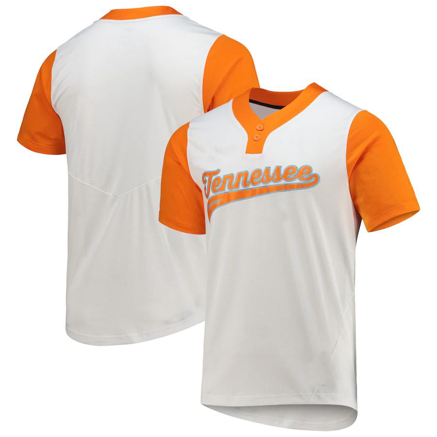 T.Volunteers Unisex Two-Button Replica Softball Jersey White Stitched American College Jerseys - Main View