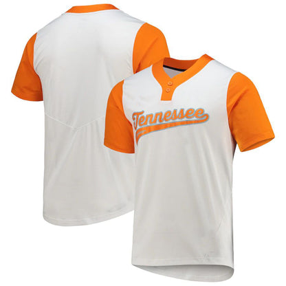 T.Volunteers Unisex Two-Button Replica Softball Jersey White Stitched American College Jerseys - Main View