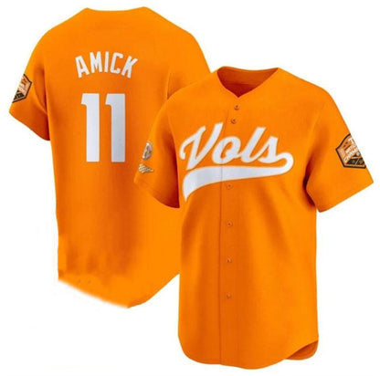 T.Volunteers #11 Billy Amick Orange 2024 Champions Vapor Limited Stitched American College Jerseys - Main View