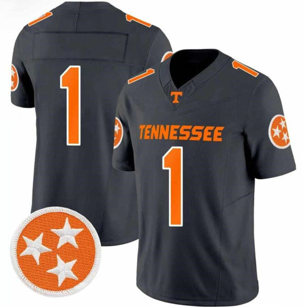 T.Volunteers #1 Charcoal F.U.S.E. Stitched American College Jerseys - Main View