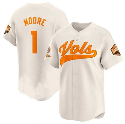 T.Volunteers #1 Christian Moore Cream 2024 Champions Vapor Limited Stitched American College Jerseys - Main View