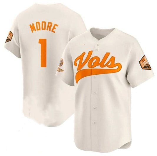 T.Volunteers #1 Christian Moore Cream 2024 Champions Vapor Limited Stitched American College Jerseys - Main View