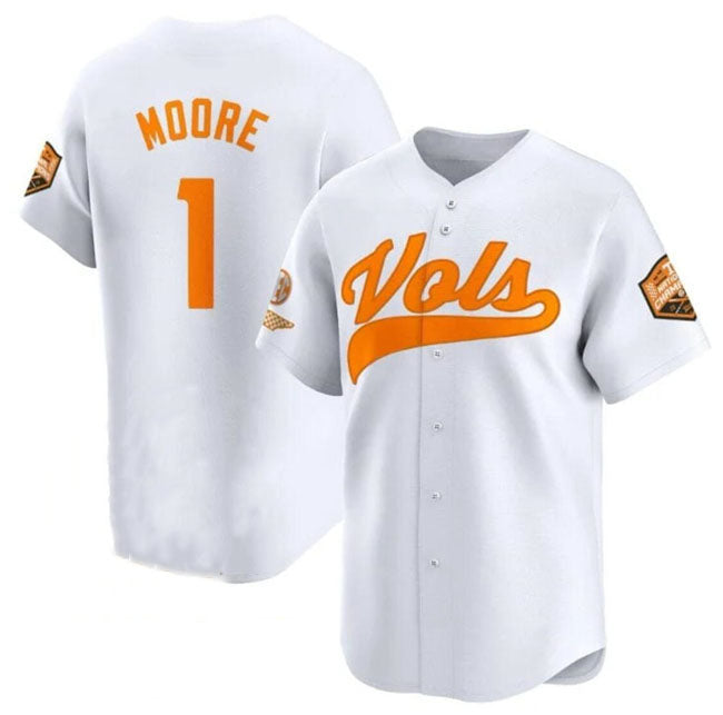 T.Volunteers #1 Christian Moore White 2024 Champions Vapor Limited Stitched American College Jerseys - Main View