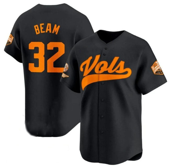 T.Volunteers #32 Drew Beam Black 2024 Champions Vapor Limited Stitched College Jerseys - Main View