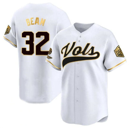 T.Volunteers #32 Drew Beam White Gold 2024 Champions Vapor Limited Stitched College Jerseys - Main View