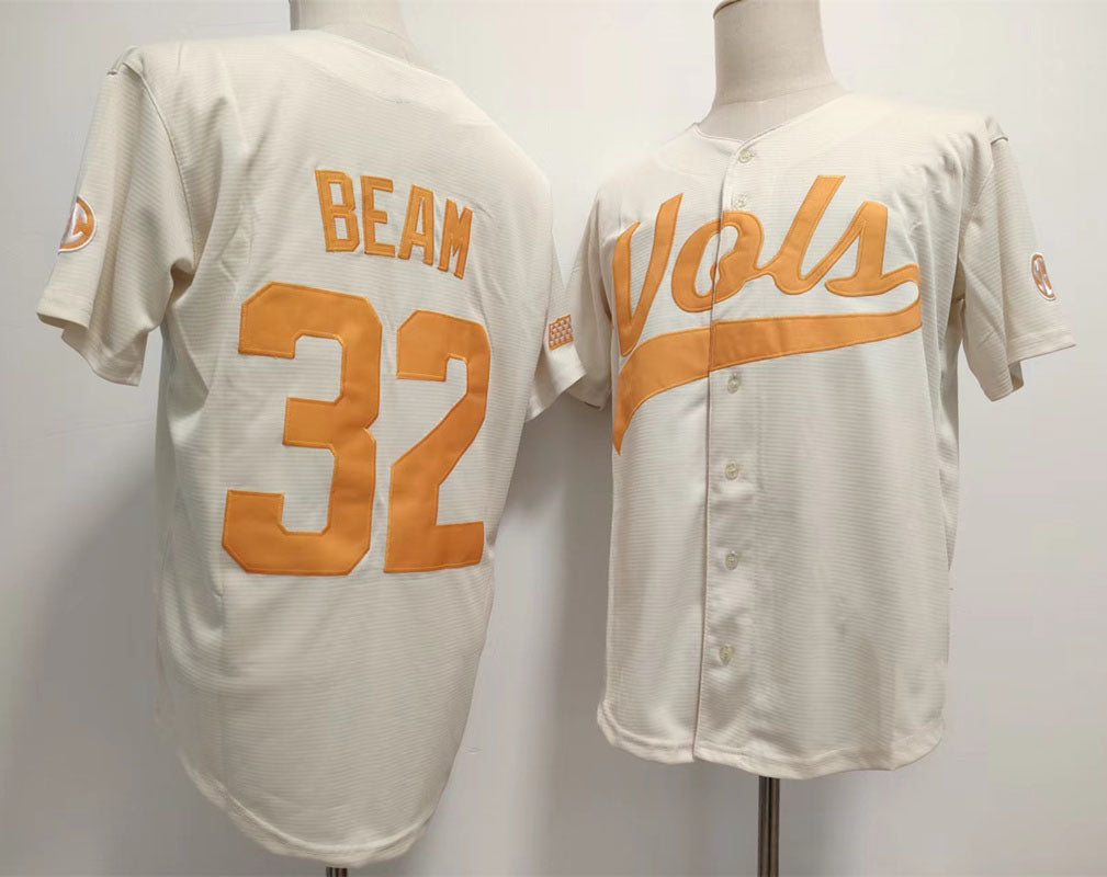 T.Volunteers #32 Drew Beam White Stitched College Jerseys - Main View