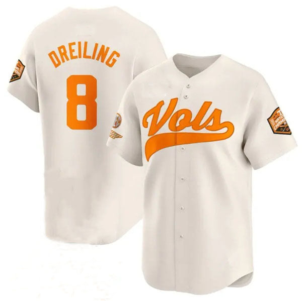 T.Volunteers #8 Dylan Dreiling Cream 2024 Champions Vapor Limited Baseball Stitched American College Jerseys - Main View