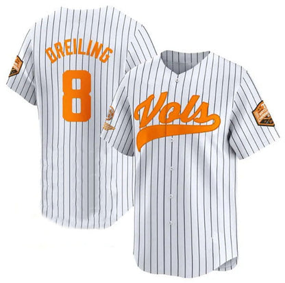 T.Volunteers #8 Dylan Dreiling Pinstripe 2024 Champions Vapor Limited Baseball Stitched American College Jerseys - Main View