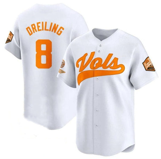 T.Volunteers #8 Dylan Dreiling White 2024 Champions Vapor Limited Stitched American College Jerseys - Main View