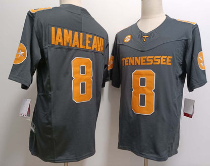 T.Volunteers #8 Nico Iamaleava Grey FUSE Stitched American College Jerseys - Main View