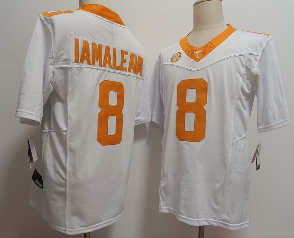 T.Volunteers #8 Nico Iamaleava White FUSE Stitched American College Jerseys - Main View